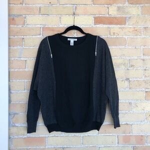 Autumn Cashmere Grey & Black Sweater